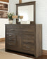 Juararo King Panel Bed with Mirrored Dresser