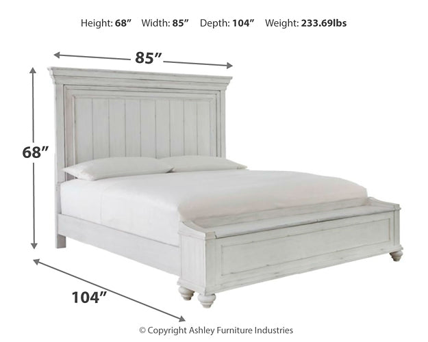 Kanwyn King Panel Bed with Storage with Mirrored Dresser