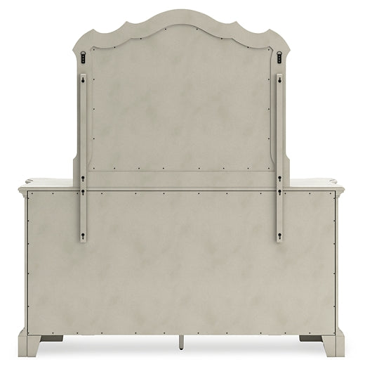 Arlendyne King Upholstered Bed with Mirrored Dresser