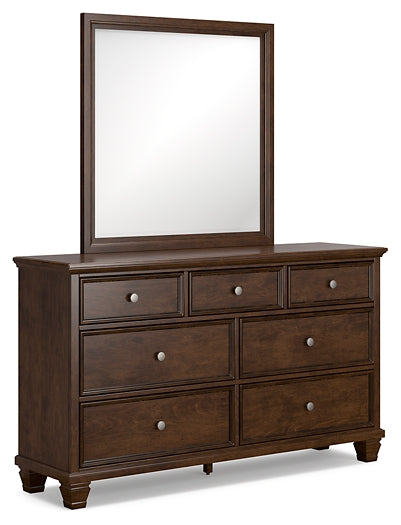 Danabrin King Panel Bed with Mirrored Dresser