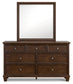 Danabrin Full Panel Bed with Mirrored Dresser, Chest and 2 Nightstands