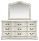 Arlendyne King Upholstered Bed with Mirrored Dresser and Chest