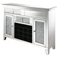 Melinda 2-door LED Mirrored Wine Storage Bar Cabinet Silver