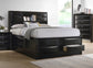 Briana Wood California King Storage Bookcase Bed Black