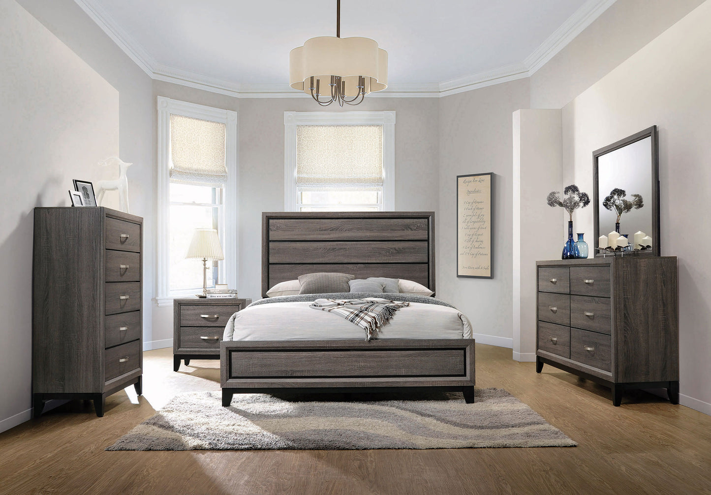 Watson 5-drawer Bedroom Chest Grey Oak