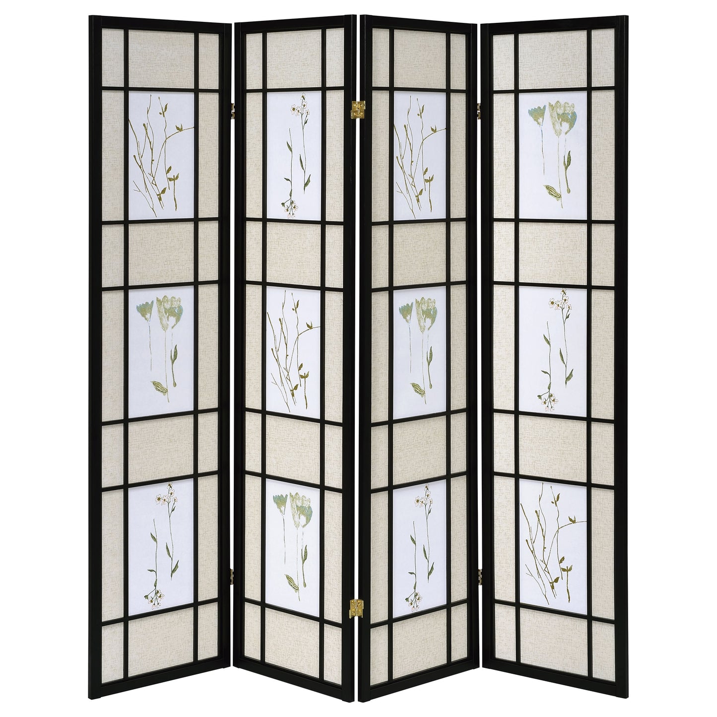 Catabella 4-Panel Room Divider Folding Shoji Screen Floral