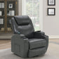 Sanger Upholstered Power Lift Massage Recliner Charcoal Grey