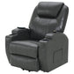 Sanger Upholstered Power Lift Massage Recliner Charcoal Grey