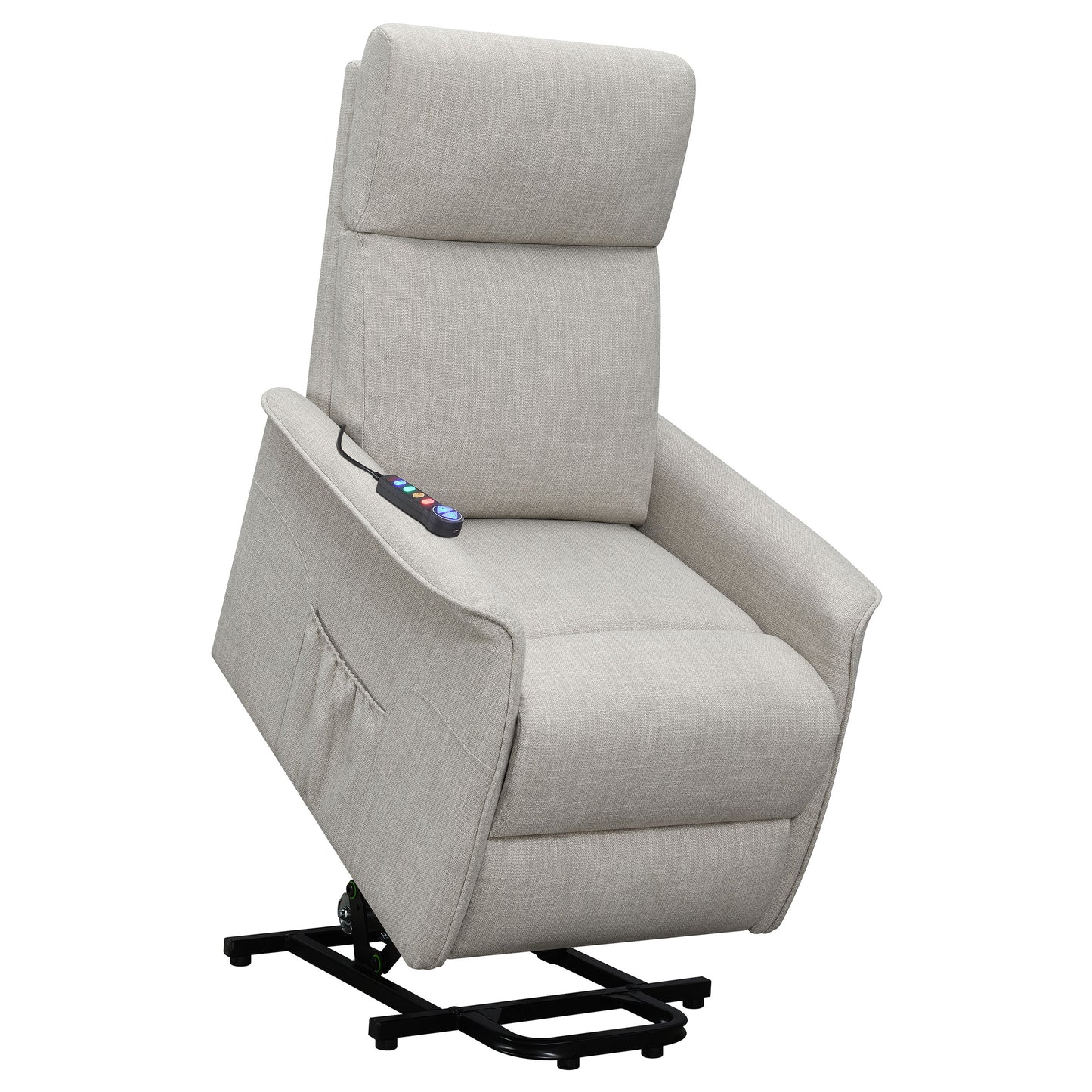 Herrera Upholstered Power Lift Massage Chair Beige