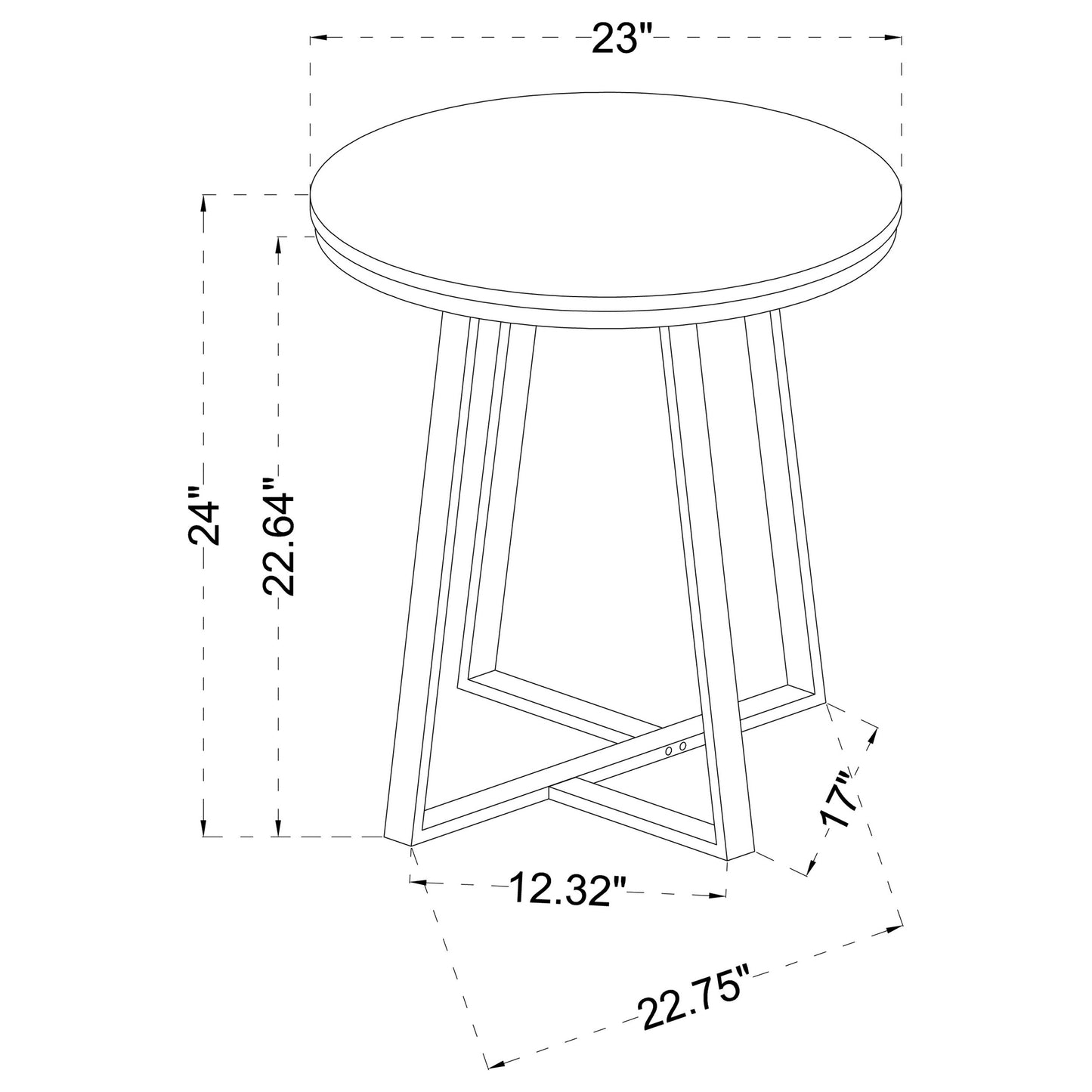 Hugo Round Faux Marble End Table White and Matte Black