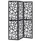 Nailan 3-Panel Room Divider Folding Screen Black Open Mosaic