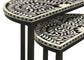 Zakiya 2-piece Demilune Nesting Table Set Black and White