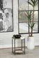 Noemie Round Marble Top Accent Side Table White and Gunmetal