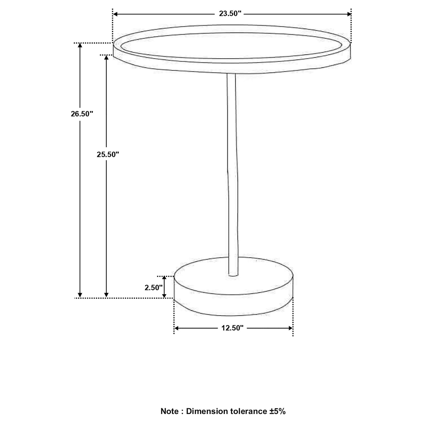 Ginevra 24" Wood Top Marble Base Table Natural and White