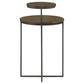 Yael Round Mango Wood Accent Side Table Natural and Gunmetal