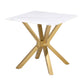 Visalia Faux Marble Top Stainless Steel End Table Gold