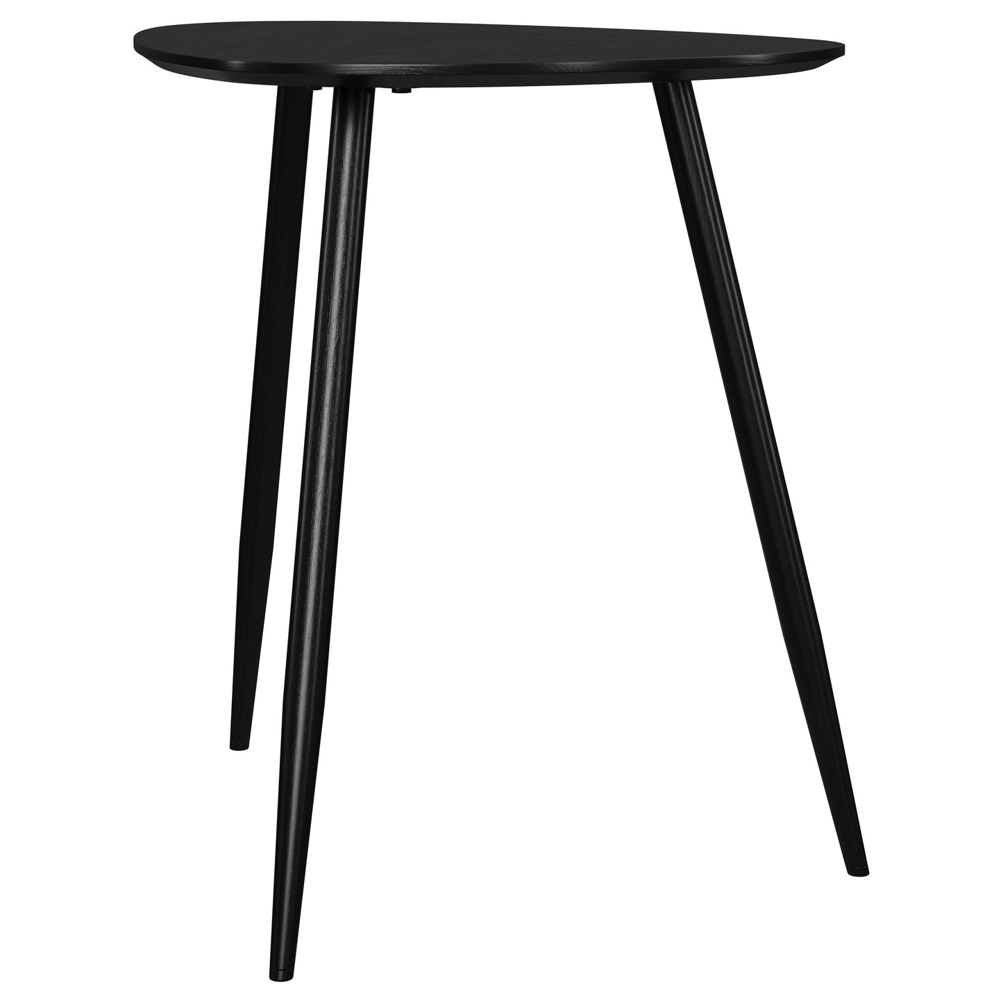 Odessa Triangular Solid Wood End Table Black