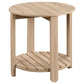 Fowler 1-shelf Round Engineered Wood Side End Table Natural