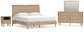 Cielden King Panel Bed with Mirrored Dresser and Nightstand