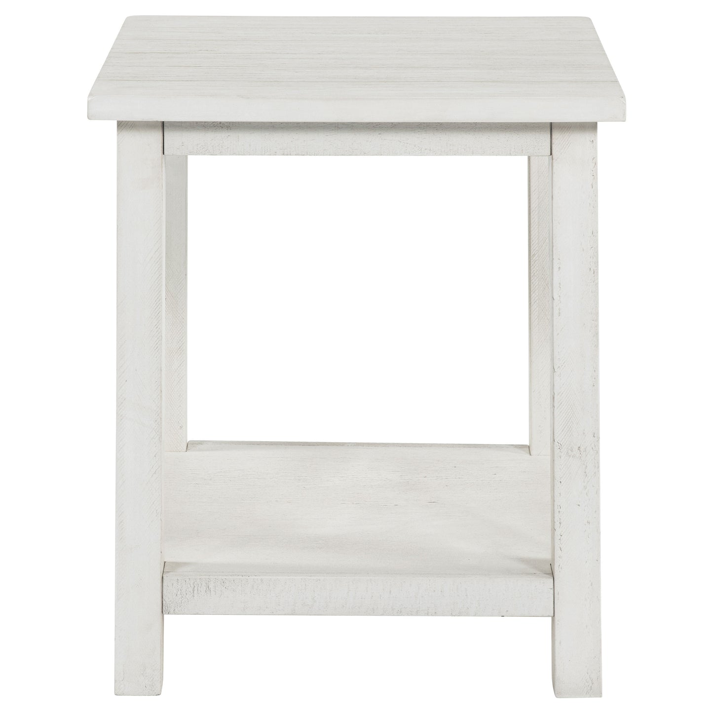 Payne Wood End Table with Shelf White